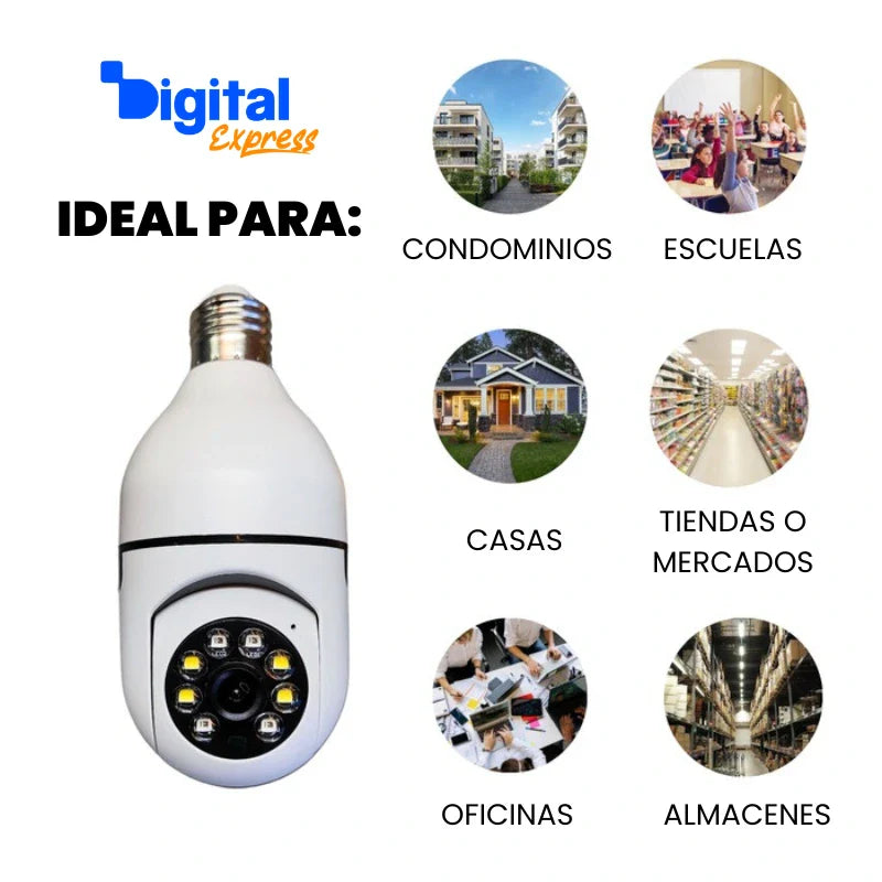 [Compra 1, Lleva 1 Gratis] SafeCamGuard™ - Cámara de Seguridad 360° con Sensor de Movimiento y Visión Nocturna