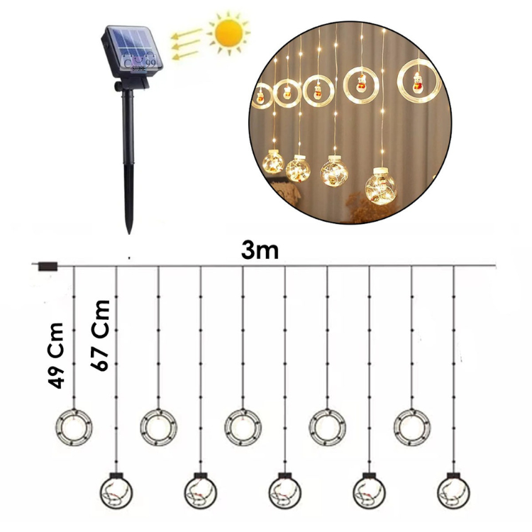 Cortina Espíritu Navideño de Luz LED de 3 Metros - SantaClaus™